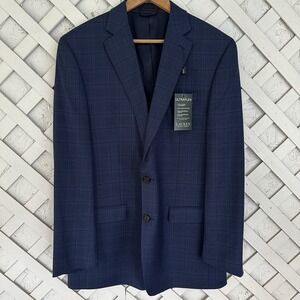 Lauren Ralph Lauren Ultraflex Sport Coat Blue Plaid Stretch 42L